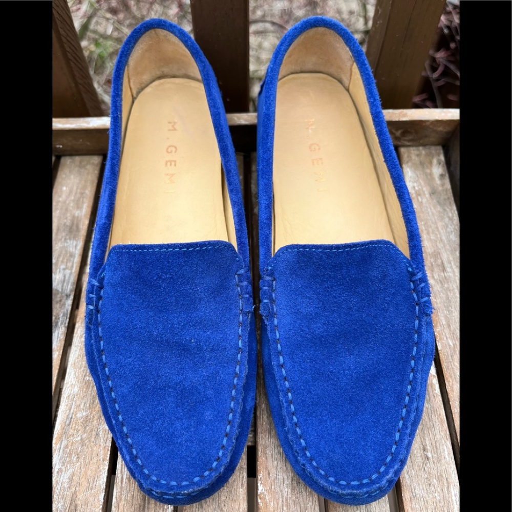 M. GEMI The Felize Suede Hand stitched Driving Loafer Women's 37 6.5 like new